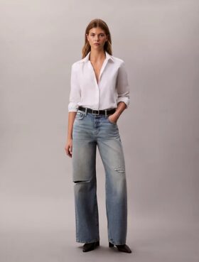 Jeans de perna larga