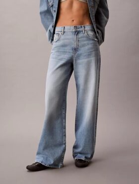 Jeans de perna larga