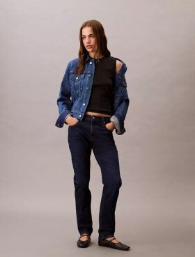 Jeans justos de cintura média