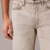 Jeans retos padrão em mistura de lã Jeans retos padrão em mistura de lã