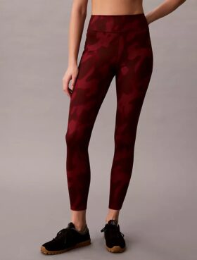 Leggings 7/8 com estampado abstrato desportivo suave