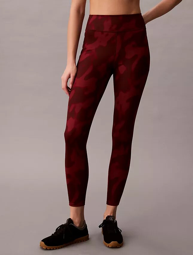 Leggings 7/8 com estampado abstrato desportivo suave Leggings 7/8 com estampado abstrato desportivo suave