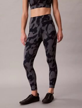 Leggings 7/8 com estampado abstrato desportivo suave