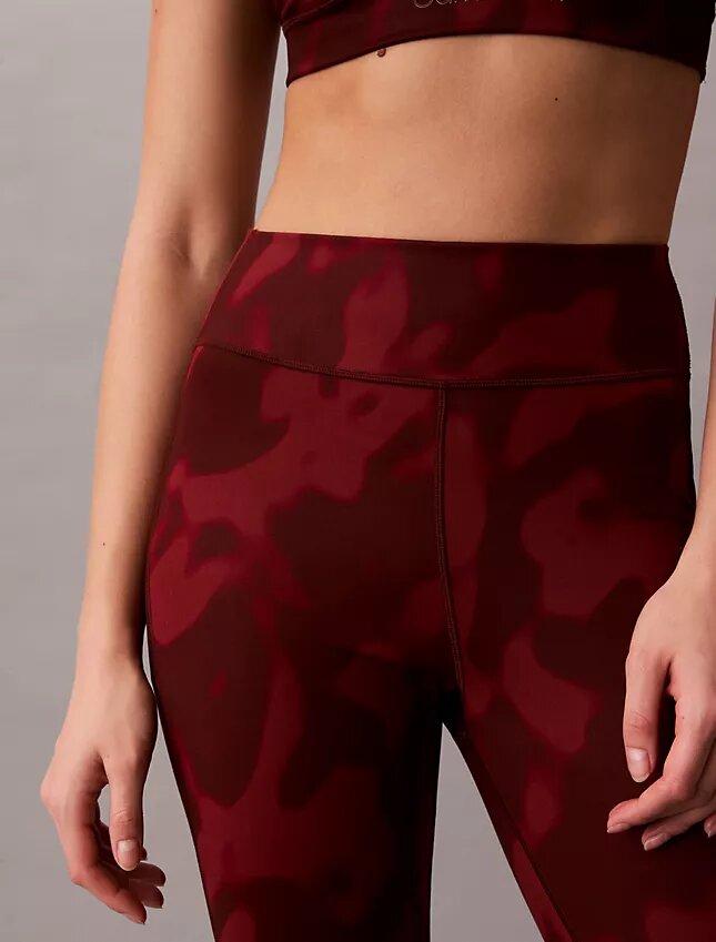 Leggings 7/8 com estampado abstrato desportivo suave Leggings 7/8 com estampado abstrato desportivo suave