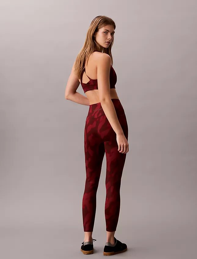 Leggings 7/8 com estampado abstrato desportivo suave Leggings 7/8 com estampado abstrato desportivo suave