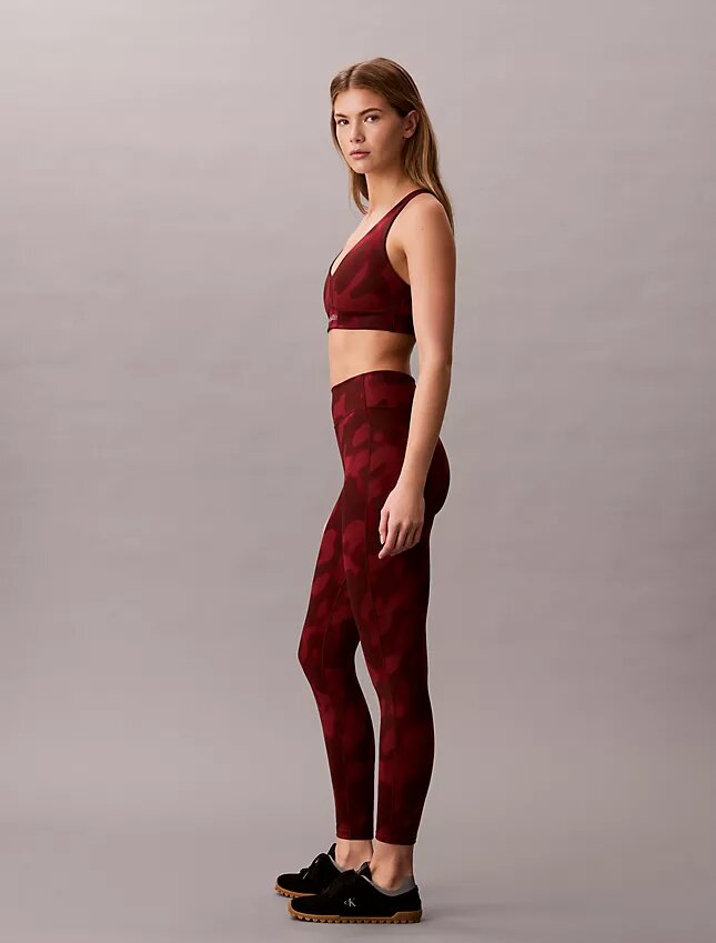 Leggings 7/8 com estampado abstrato desportivo suave Leggings 7/8 com estampado abstrato desportivo suave
