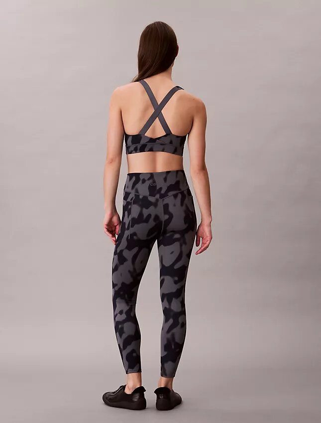Leggings 7/8 com estampado abstrato desportivo suave Leggings 7/8 com estampado abstrato desportivo suave
