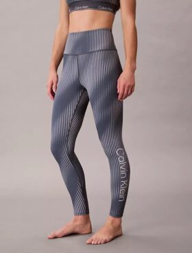 Leggings de cintura alta com 7/8 e estampado desportivo moderno