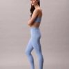 Leggings desportivas modernas de cintura alta com logótipo e comprimento 7/8 Leggings desportivas modernas de cintura alta com logótipo e comprimento 7/8