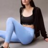 Leggings desportivas modernas de cintura alta e comprimento 7/8 Leggings desportivas modernas de cintura alta e comprimento 7/8