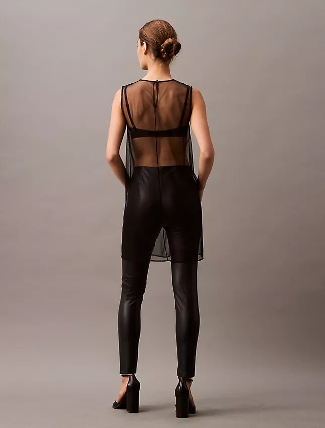 Leggings em imitação de couro Leggings em imitação de couro