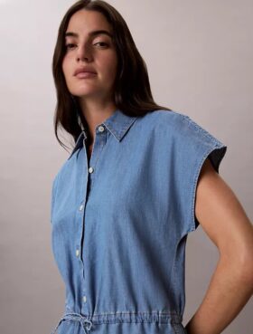 Macacão em chambray lavado