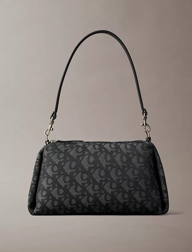 Mala de ombro com logótipo Monogram plissado Mala de ombro com logótipo Monogram plissado