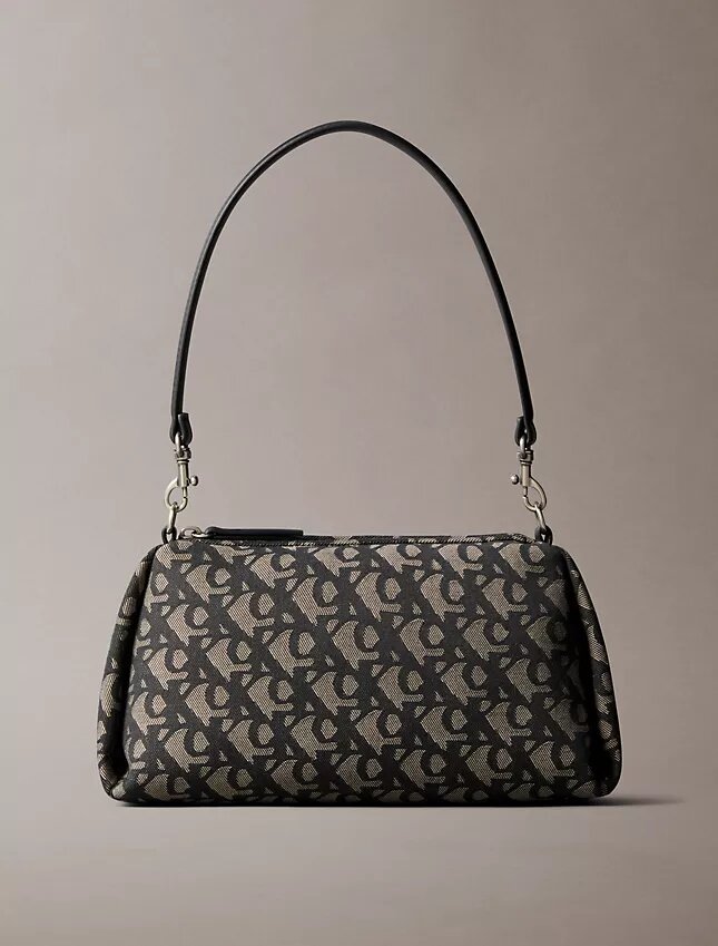 Mala de ombro com logótipo Monogram plissado Mala de ombro com logótipo Monogram plissado