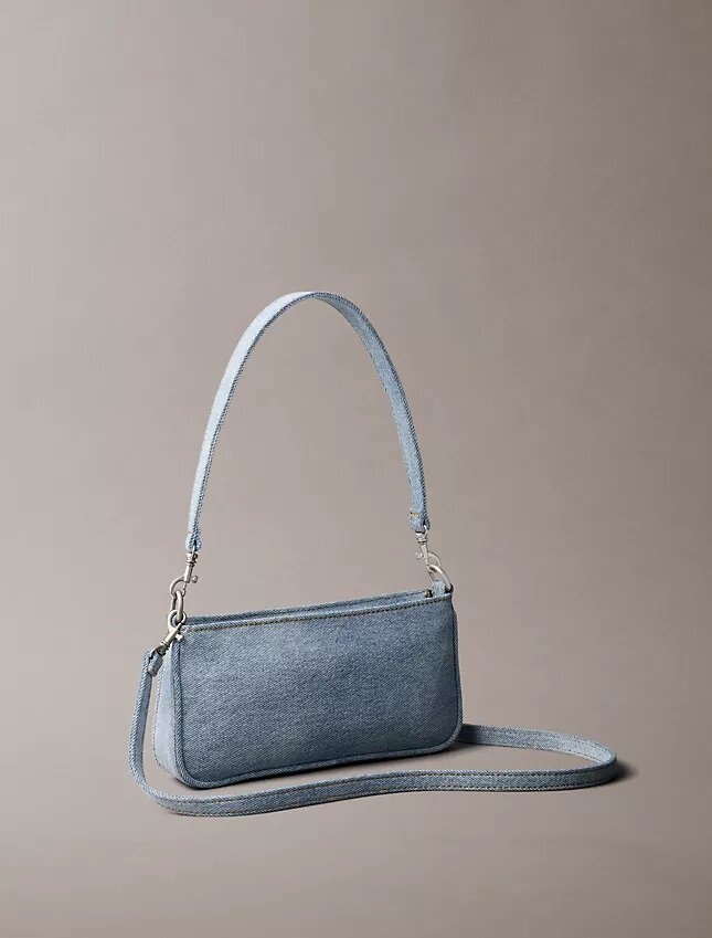 Mala de ombro conversível em Denim com logótipo Mala de ombro conversível em Denim com logótipo