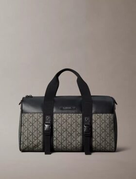 Mala de viagem com emblema em jacquard