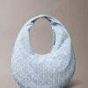 Mala Hobo em Denim com Logótipo Emblemático em Toda a Superfície Mala Hobo em Denim com Logótipo Emblemático em Toda a Superfície