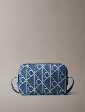 Mala para Câmara em Denim com Logótipo Emblemático em Toda a Superfície