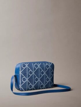 Mala para Câmara em Denim com Logótipo Emblemático em Toda a Superfície
