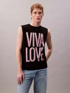Marc Hundley Pride Viva Love Camisola sem mangas de corte descontraído