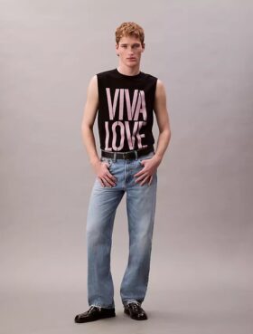 Marc Hundley Pride Viva Love Camisola sem mangas de corte descontraído