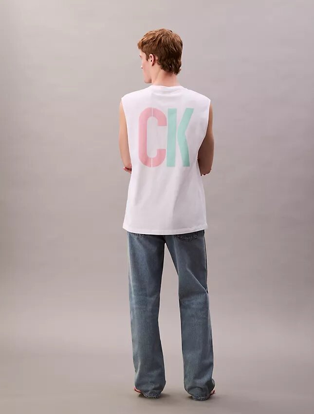 Marc Hundley Pride Viva Love Camisola sem mangas de corte descontraído Marc Hundley Pride Viva Love Camisola sem mangas de corte descontraído