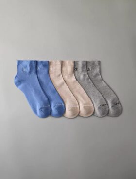 Meias básicas de cano curto, embalagem de 6 pares