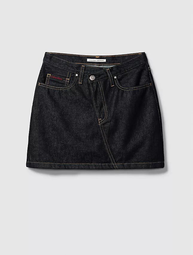 Mini-saia de Denim com cintura assimétrica Mini-saia de Denim com cintura assimétrica
