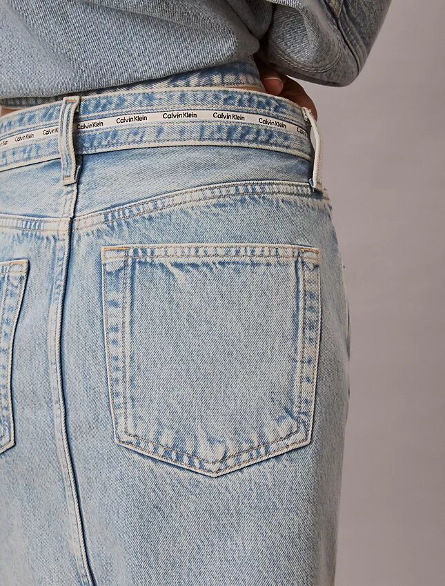 Mini-saia Denim com logótipo em Denim Mini-saia Denim com logótipo em Denim