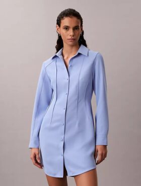 Mini-vestido casual em sarja