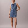 Mini-vestido com costuras em Denim Mini-vestido com costuras em Denim