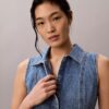 Mini-vestido com costuras em Denim Mini-vestido com costuras em Denim