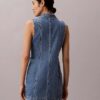 Mini-vestido com costuras em Denim Mini-vestido com costuras em Denim