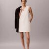 Mini-vestido com decote em V em tecido interlock