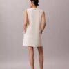 Mini-vestido com decote em V em tecido interlock