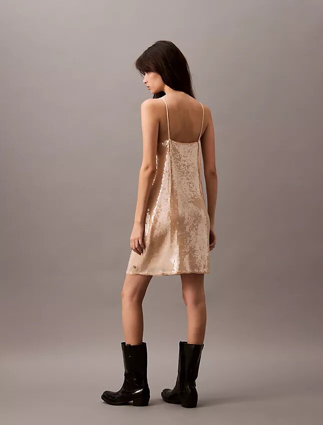 Mini-vestido com lantejoulas Mini-vestido com lantejoulas