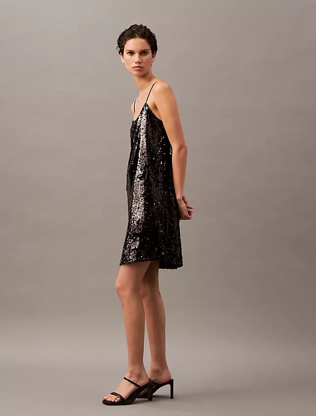 Mini-vestido com lantejoulas Mini-vestido com lantejoulas