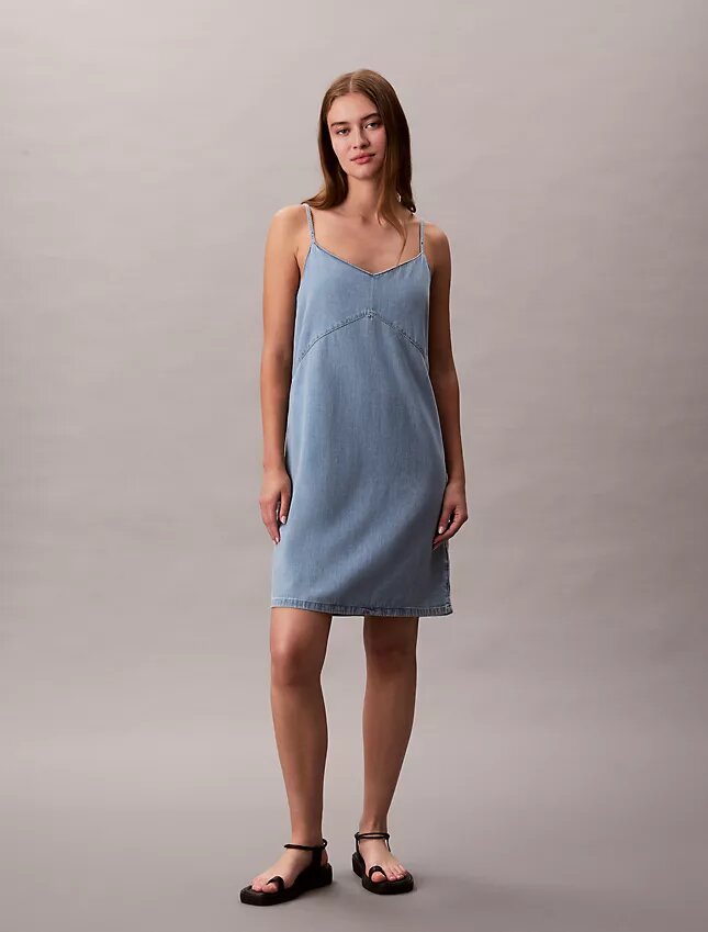 Mini-vestido de Denim com alças Mini-vestido de Denim com alças