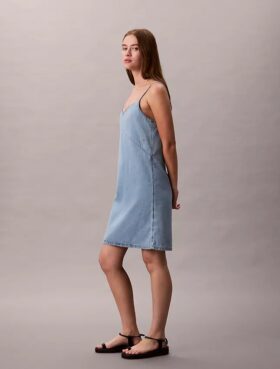 Mini-vestido de Denim com alças