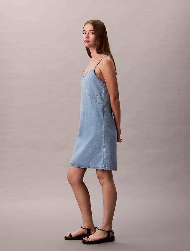 Mini-vestido de Denim com alças Mini-vestido de Denim com alças