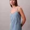 Mini-vestido de Denim com alças Mini-vestido de Denim com alças