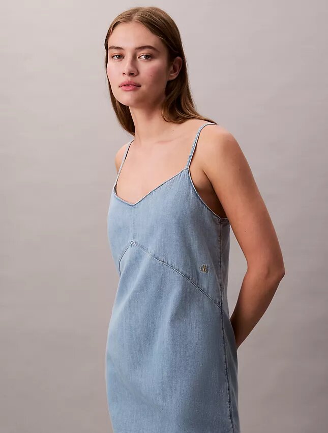Mini-vestido de Denim com alças Mini-vestido de Denim com alças