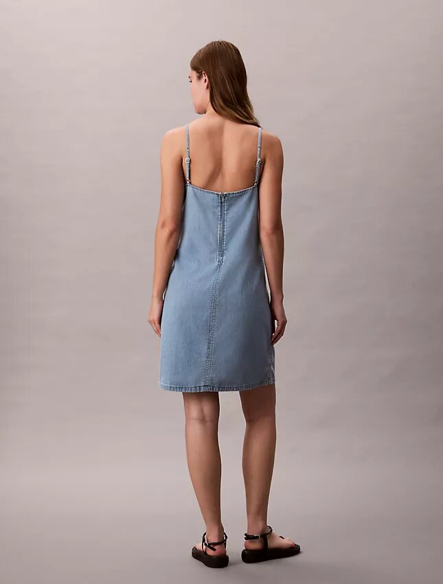 Mini-vestido de Denim com alças Mini-vestido de Denim com alças