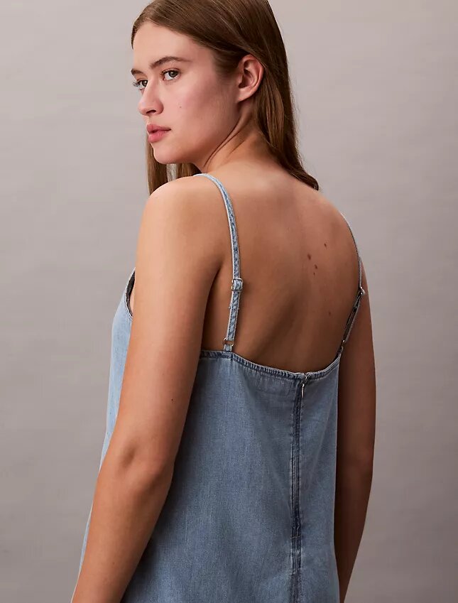 Mini-vestido de Denim com alças Mini-vestido de Denim com alças