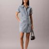 Mini-vestido de Denim com cinto