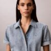 Mini-vestido de Denim com cinto