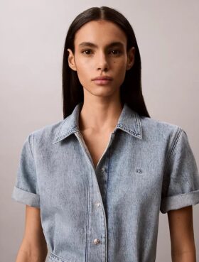Mini-vestido de Denim com cinto