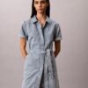 Mini-vestido de Denim com cinto
