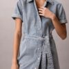 Mini-vestido de Denim com cinto