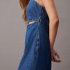 Mini-vestido de Denim com recortes Mini-vestido de Denim com recortes